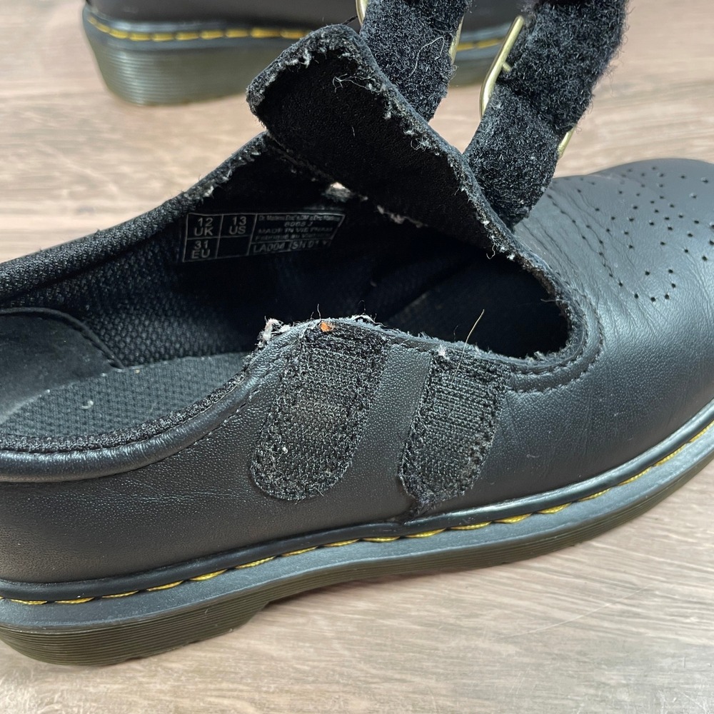 Dr. Martens 8065 J Mary Jane Kids‎ Black Leather Double Strap Shoes Size 13 US - Picture 8 of 14